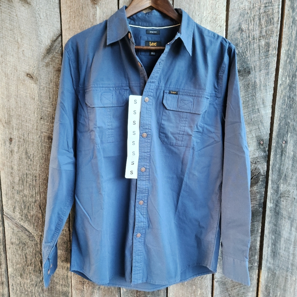 Lee Stretch Premium Select Men's Small Button Down Work Shirt